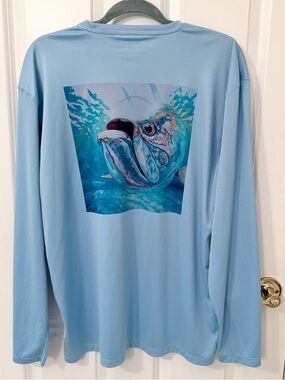 Simms Fishing Long Sleeve Shirt Tarpon Graphic EUC Size L